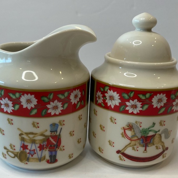 Vintage Charlton Hall Kobe Holiday Ceramic Set 5pc - Picture 5 of 15